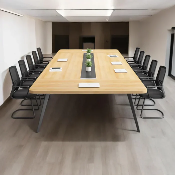 Handcrafted Modern Conference Table – Golden Brown Collection - Image 1